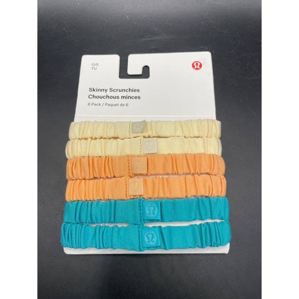 Lululemon Skinny Scrunchies 6 Pack Butter Cream Rakim Blue Tropical LW9GN4S NEW